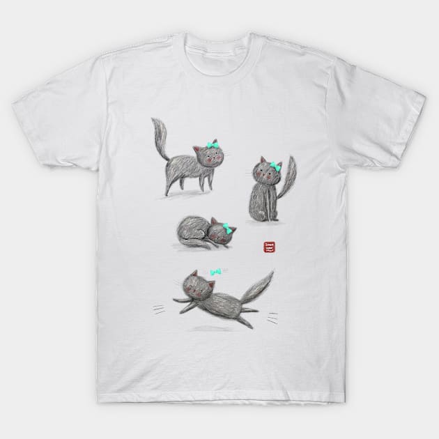 Cute kittens T-Shirt by Sinemsimm 